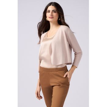 Cardigan cu model uni si decolteu cache coeur