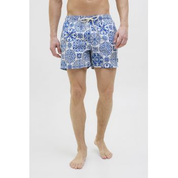 Costum de baie cu talie medie si imprimeu