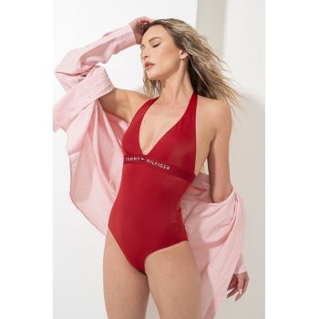 Costum de biae cu decolteu in V si logo