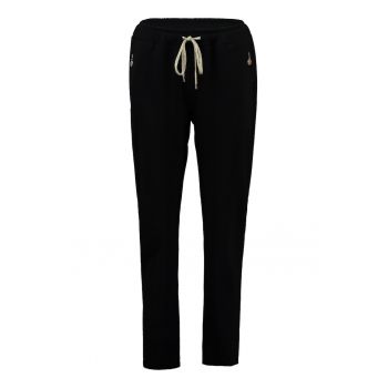 Pantaloni cu talie inalta si snur - Negru -