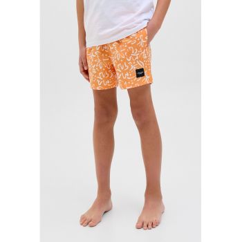 Pantaloni scurti cu snur de ajustare si imprimeu grafic