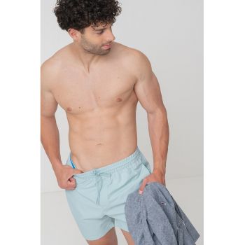 Pantaloni scurti de baie cu snur si banda logo laterala