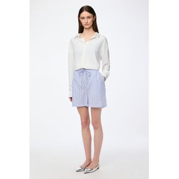 Pantaloni scurti de bumbac cu model in dungi