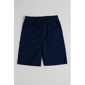 Pantaloni scurti din amestec de bumbac cu snururi de ajustare