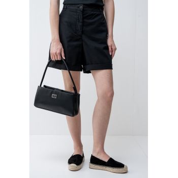 Pantaloni scurti din amestec de lyocell cu buzunare si talie inalta