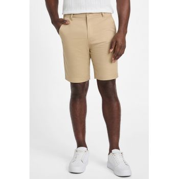 Pantaloni scurti uni din amestec de in