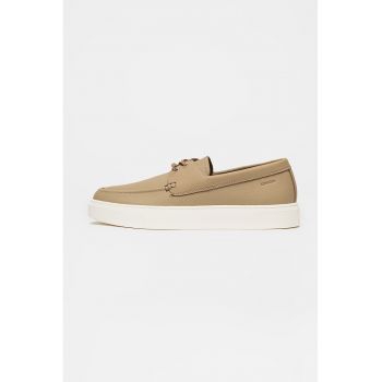 Pantofi loafer din piele cu varf rotund