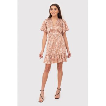 Rochie mini cu volane maro DA1732 MOCHA