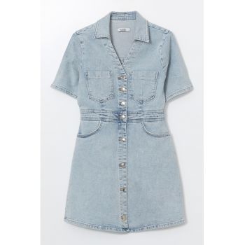 Rochie uni din denim