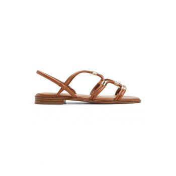 Sandale de piele ecologica cu barete multiple Bychan
