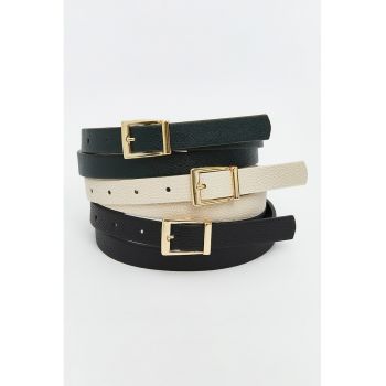 Set de curele texturate de piele ecologica - 3 piese