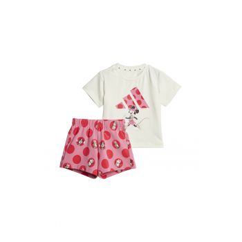 Set de tricou si pantaloni scurti din amestec de bumbac cu Minnie Mouse