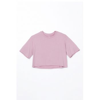 Tricou crop cu model uni