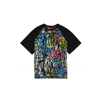 Tricou cu maneci raglan si imprimeu