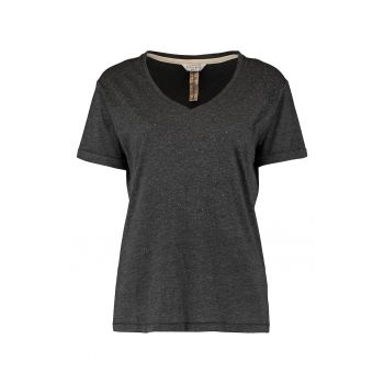 Tricou din amestec de modal cu decolteu in V