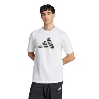 Tricou din bumbac cu decolteu la baza gatului