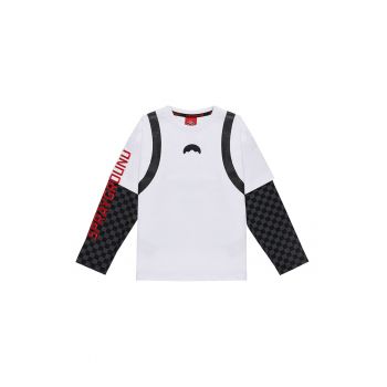 Bluza cu decolteu la baza gatului si imprimeu