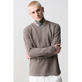 Bluza relaxed fit cu decolteu la baza gatului