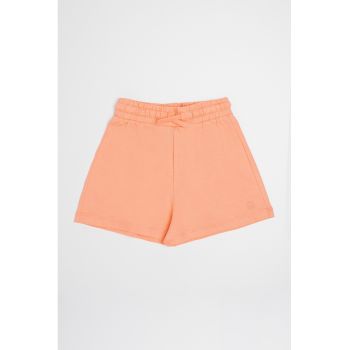 Pantaloni scurti cu snur si logo brodat
