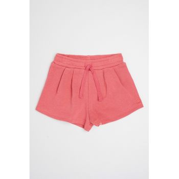 Pantaloni scurti cu talie ajustabila si pliuri frontale