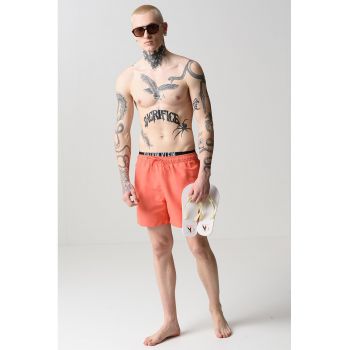 Pantaloni scurti de baie cu snur si banda logo