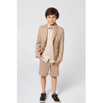 Pantaloni scurti din amestec de in cu model uni