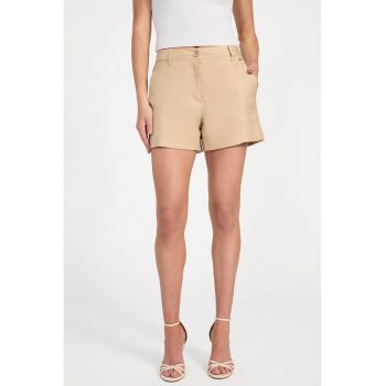 Pantaloni scurti din amestec de in si modal cu buzunare oblice