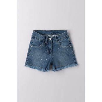 Pantaloni scurti din denim cu termiantii franjurate
