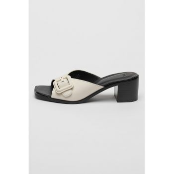 Papuci de piele cu toc Charlize