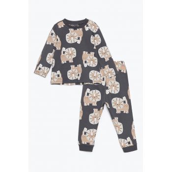 Pijama cu pantaloni lungi si model grafic