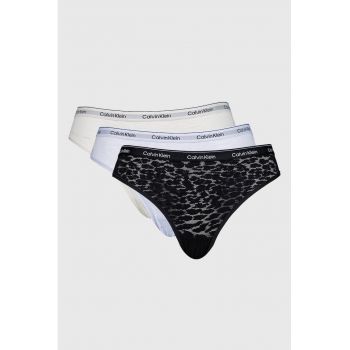 Set de chiloti de dantela cu model animal print - 3 perechi