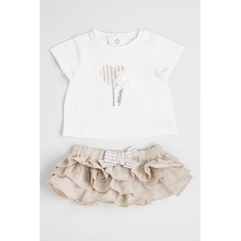 Set de tricou si fusta cu imprimeu - 2 piese