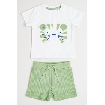 Set de tricou si pantaloni din amestec de bumbac - 2 piese