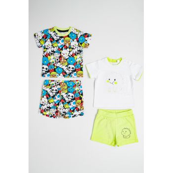 Set de tricou si pantaloni din bumbac - 4 piese