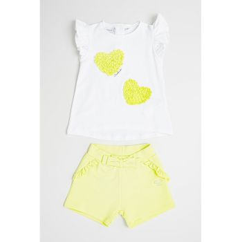 Set de tricou si pantaloni scurti din amestec de bumbac - 2 piese