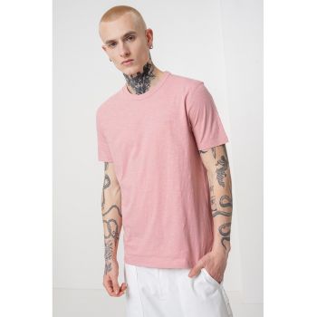 Tricou de bumbac cu decolteu la baza gatului Tegood
