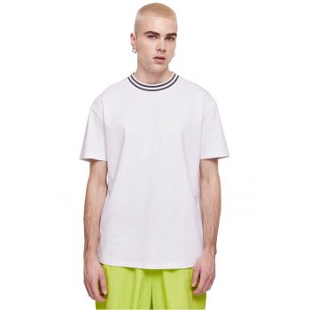 Tricou din bumbac cu decolteu la baza gatului