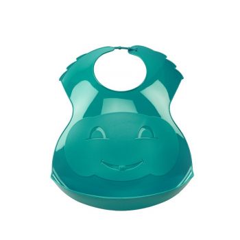 Baveta Thermobaby din plastic moale Deep Peacock