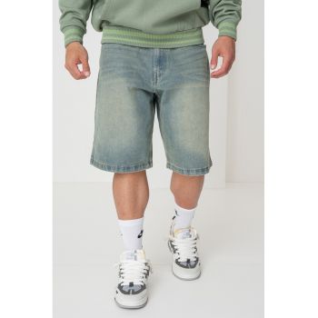 Bermude de denim cu aspect decolorat