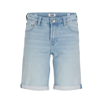 Bermude din denim cu terminatii rasucite