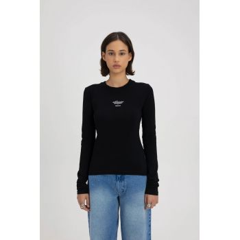 Bluza cu imprimeu text Rebo