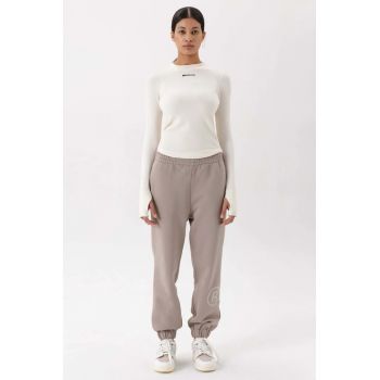 Bluza din amestec de modal - cu striatii - Crem