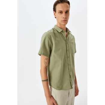 Camasa slim fit din bumbac cu buzunar pe piept