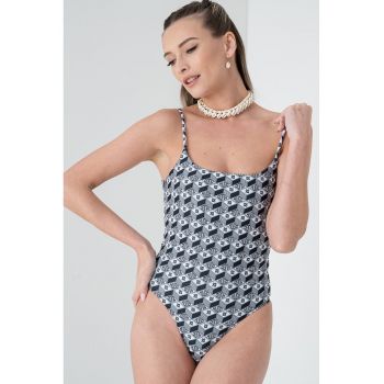 Costum de baie intreg cu model logo