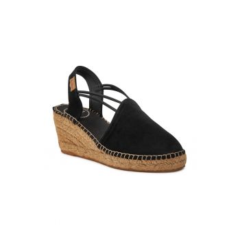 Espadrile dama -  682101 - Piele intoarsa - Negru