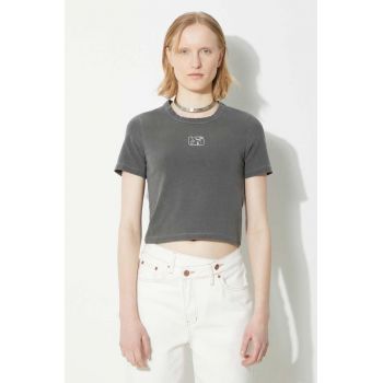 KSUBI tricou Stacked Baby Ss Tee Charcoal femei, culoarea gri, WSP24TE001
