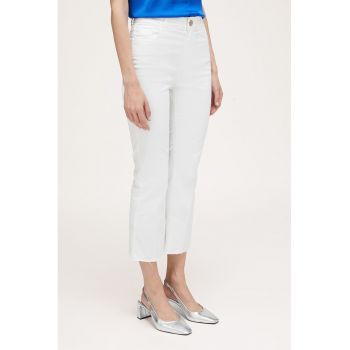 Pantaloni capri cu talie inalta