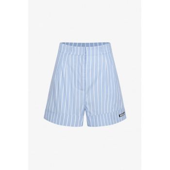 Pantaloni chino scurti in dungi Livia - Alb - Albastru