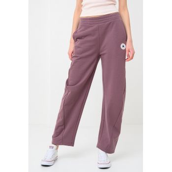 Pantaloni de trening cu talie inalta si croiala dreapta Retro