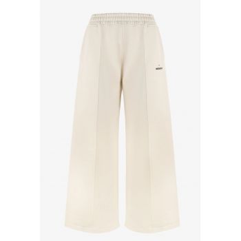 Pantaloni sport cu croiala ampla - Alb